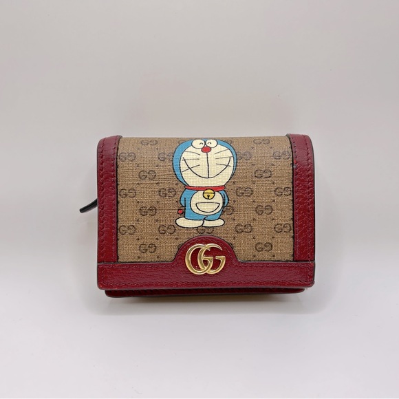 Authenticated Gucci GG Marmont Doraemon collaboration bi-fold Compact Wallet - Picture 1 of 12